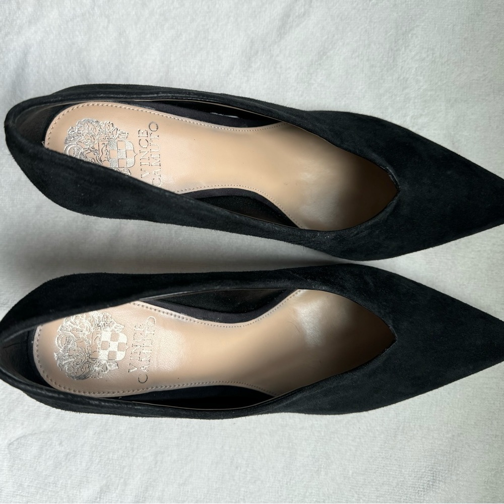 Sexy black suede shoe 4 inches heel